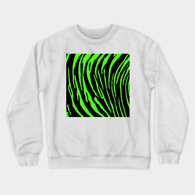 Green Tiger Stripes Crewneck Sweatshirt by BlakCircleGirl